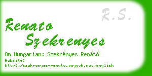 renato szekrenyes business card