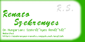 renato szekrenyes business card